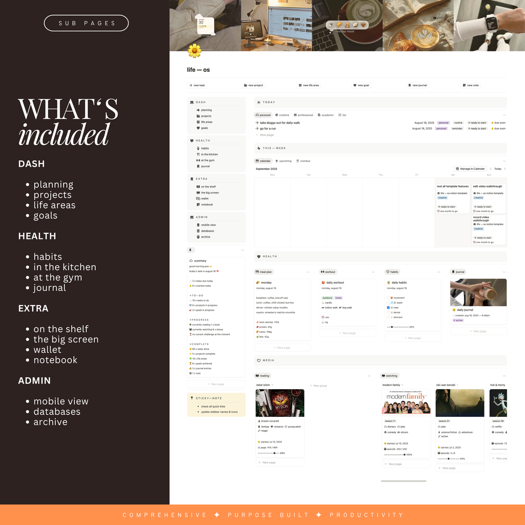life os planner | notion template
