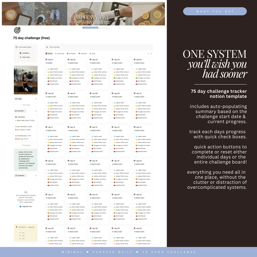 75 day challenge | notion template [freebie]