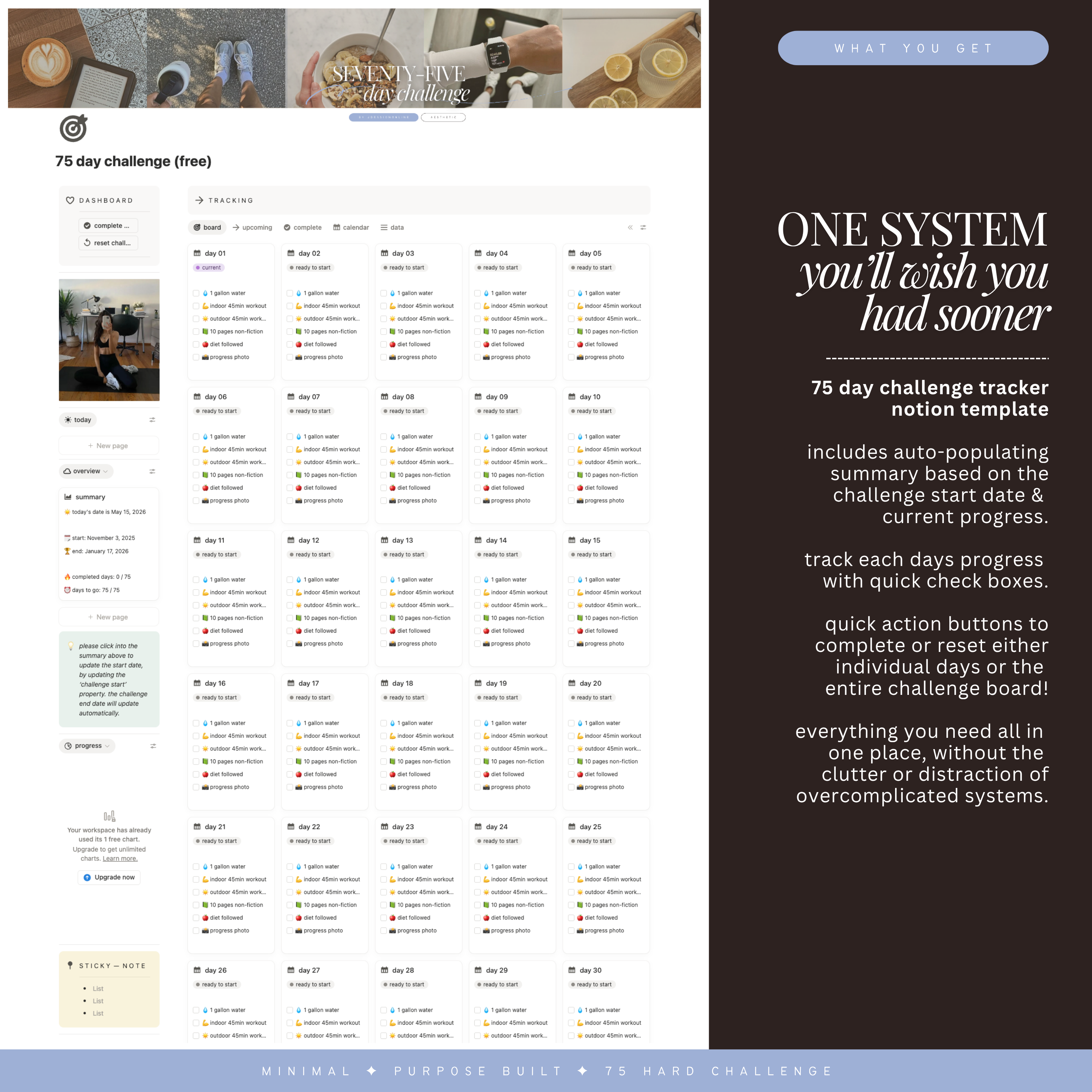 75 day challenge | notion template [freebie]