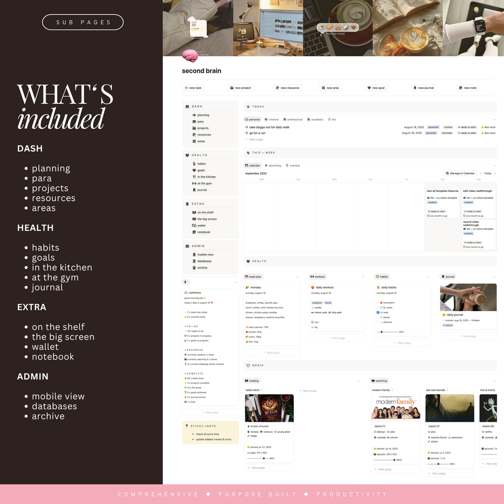second brain & para method | notion template