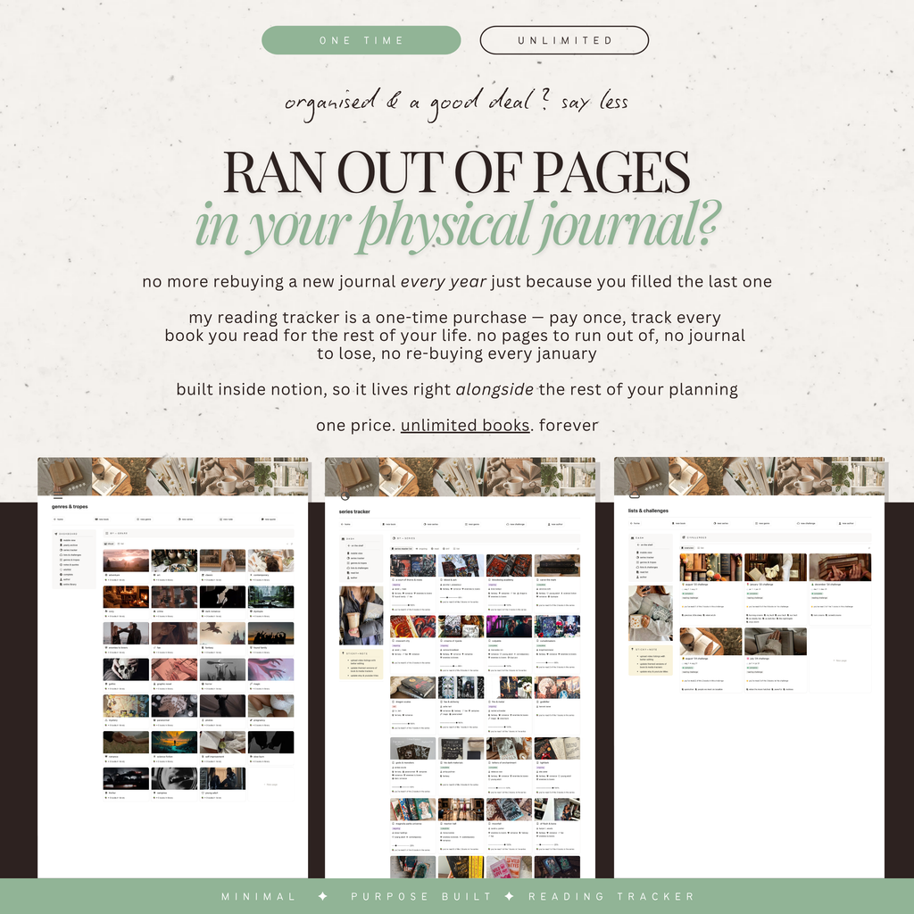 book & reading tracker | notion template