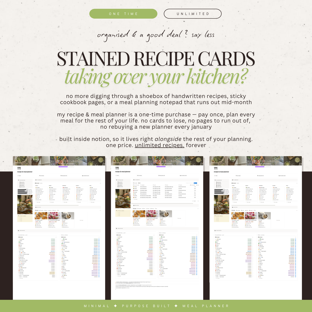 recipe & meal planner | notion template