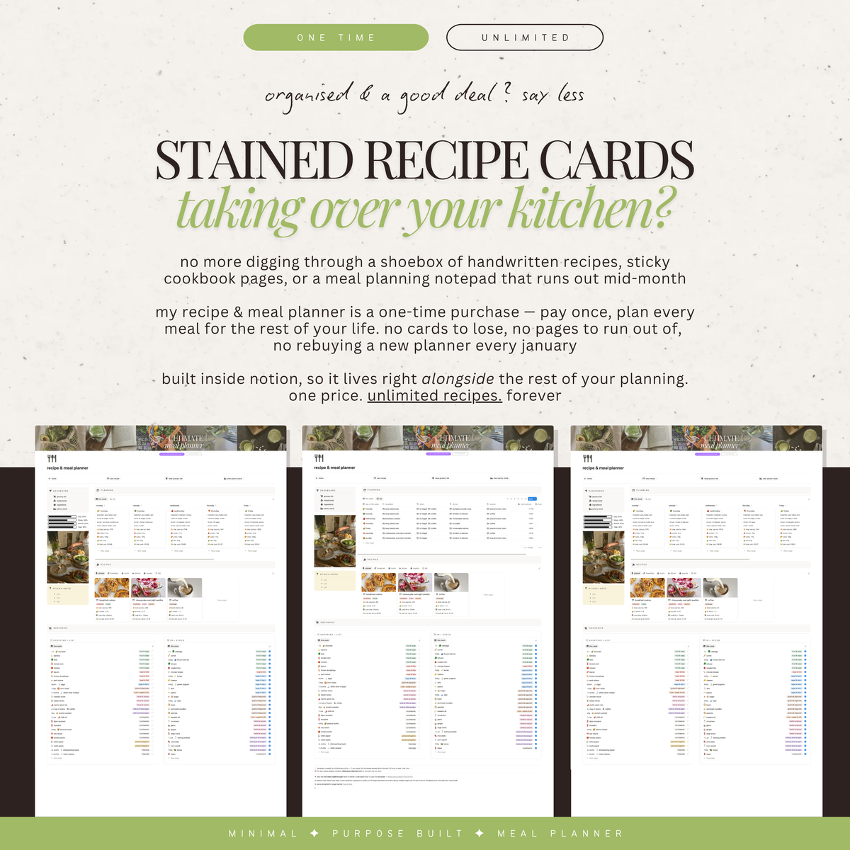recipe & meal planner | notion template