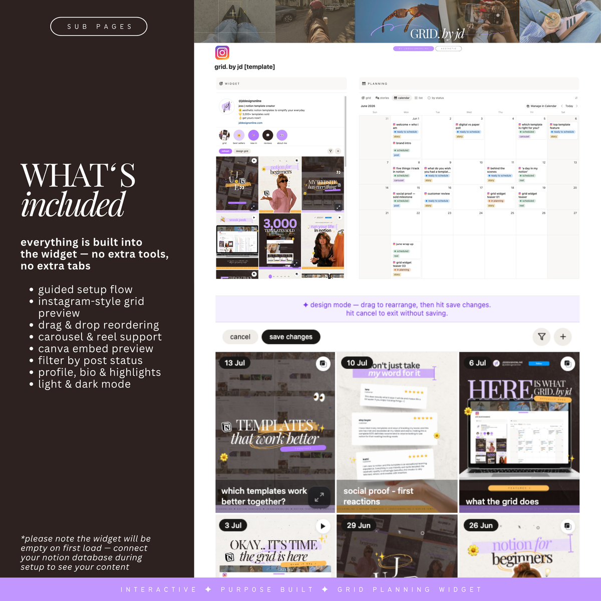 grid. by jd | instagram grid planner widget for notion