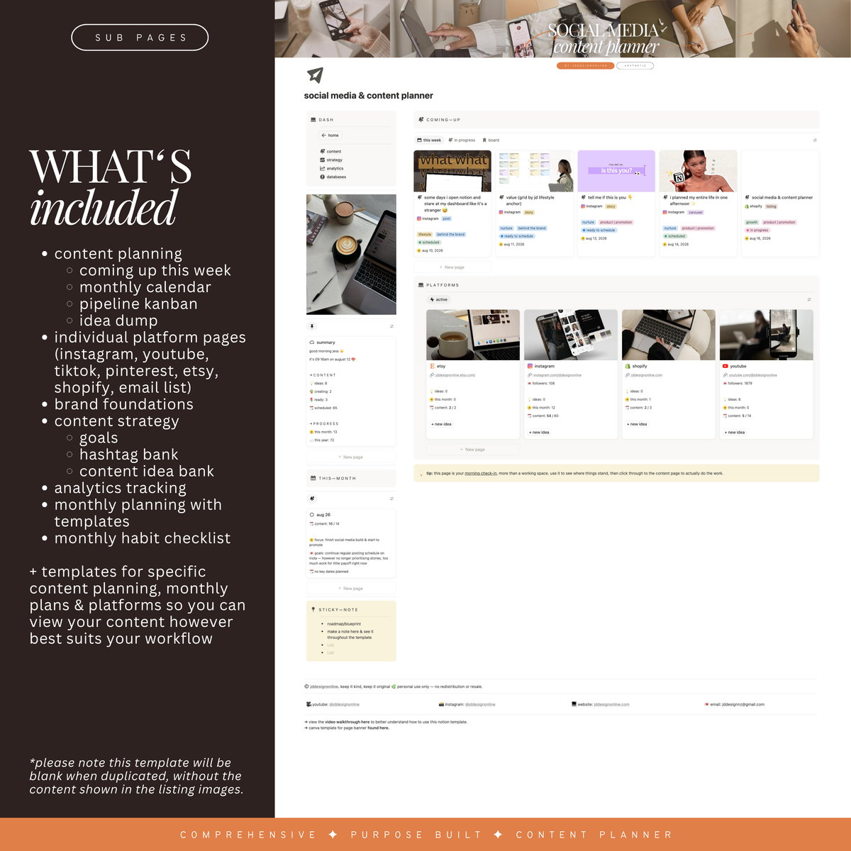 social media & content planner | notion template