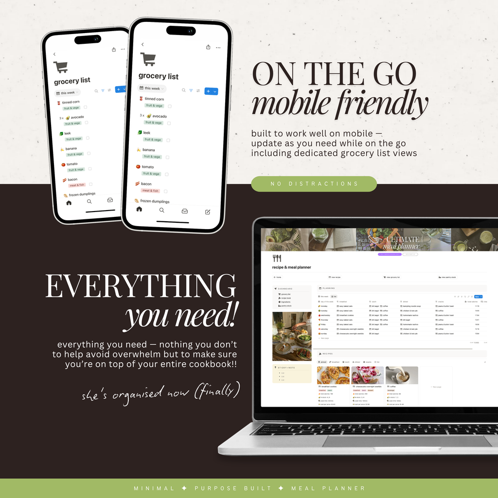 recipe & meal planner | notion template