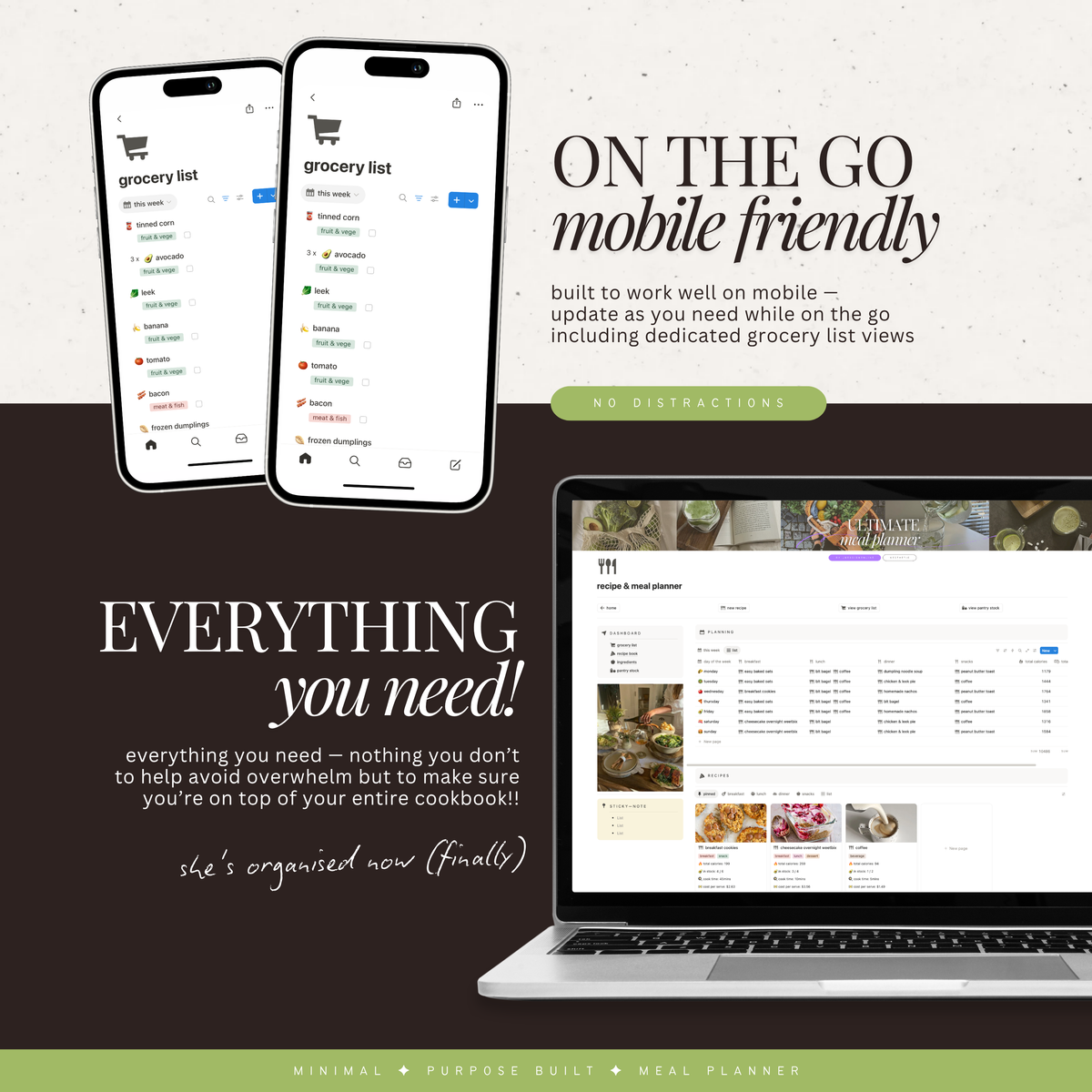 recipe & meal planner | notion template