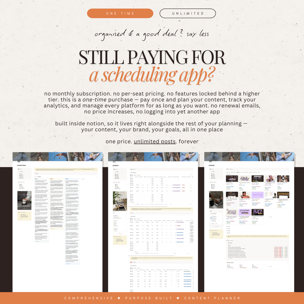 social media & content planner + instagram grid preview | notion template