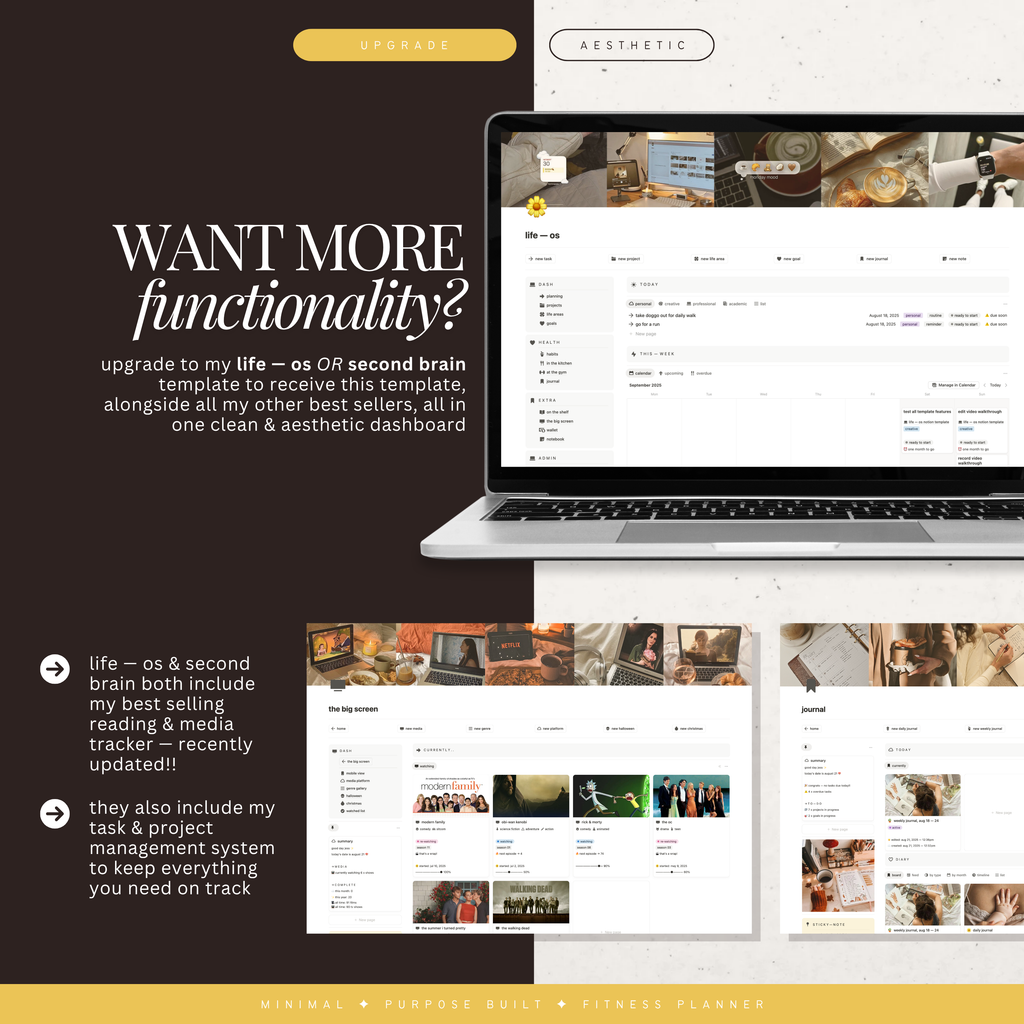 fitness & workout tracker | notion template