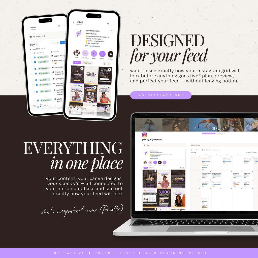 grid. by jd | instagram grid planner widget for notion
