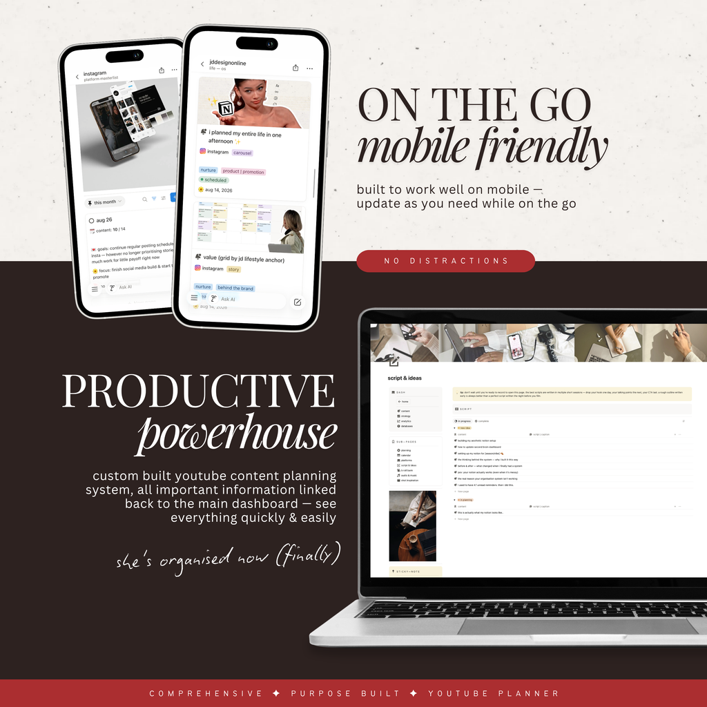 youtube content planner | notion template