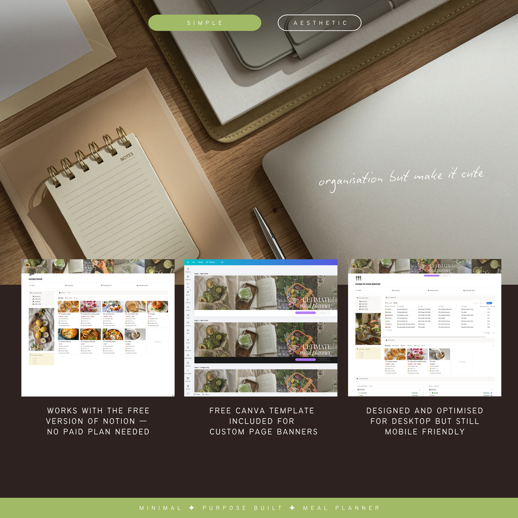recipe & meal planner | notion template