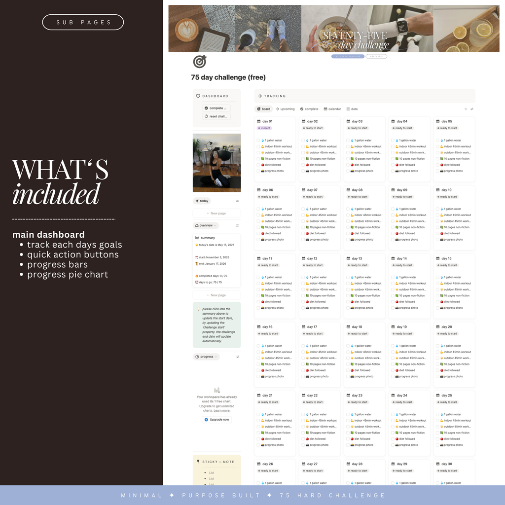 75 day challenge | notion template [freebie]
