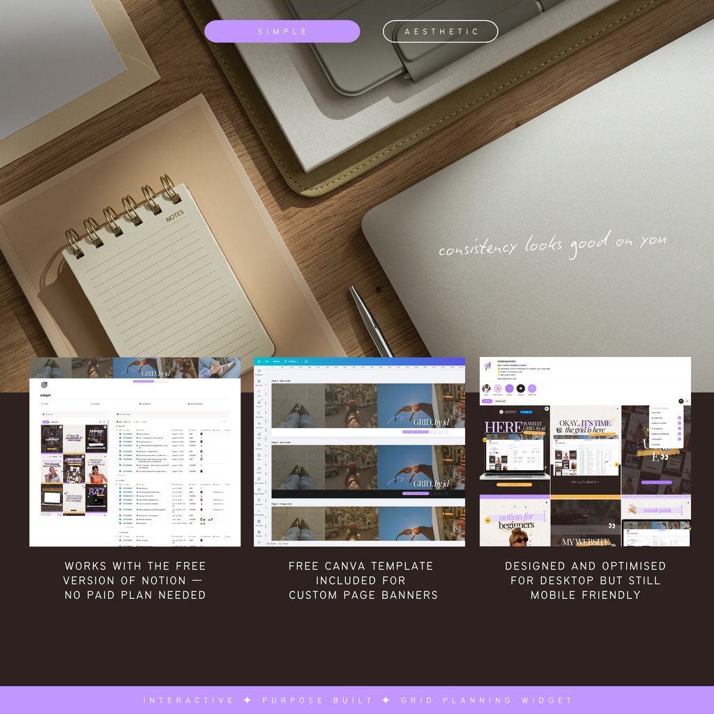 grid. by jd | instagram grid planner widget for notion