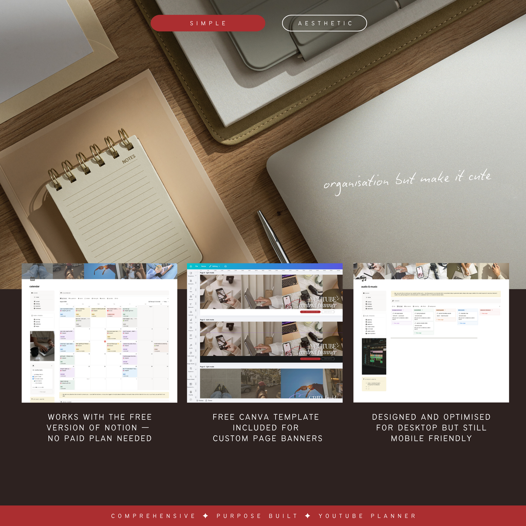youtube content planner | notion template