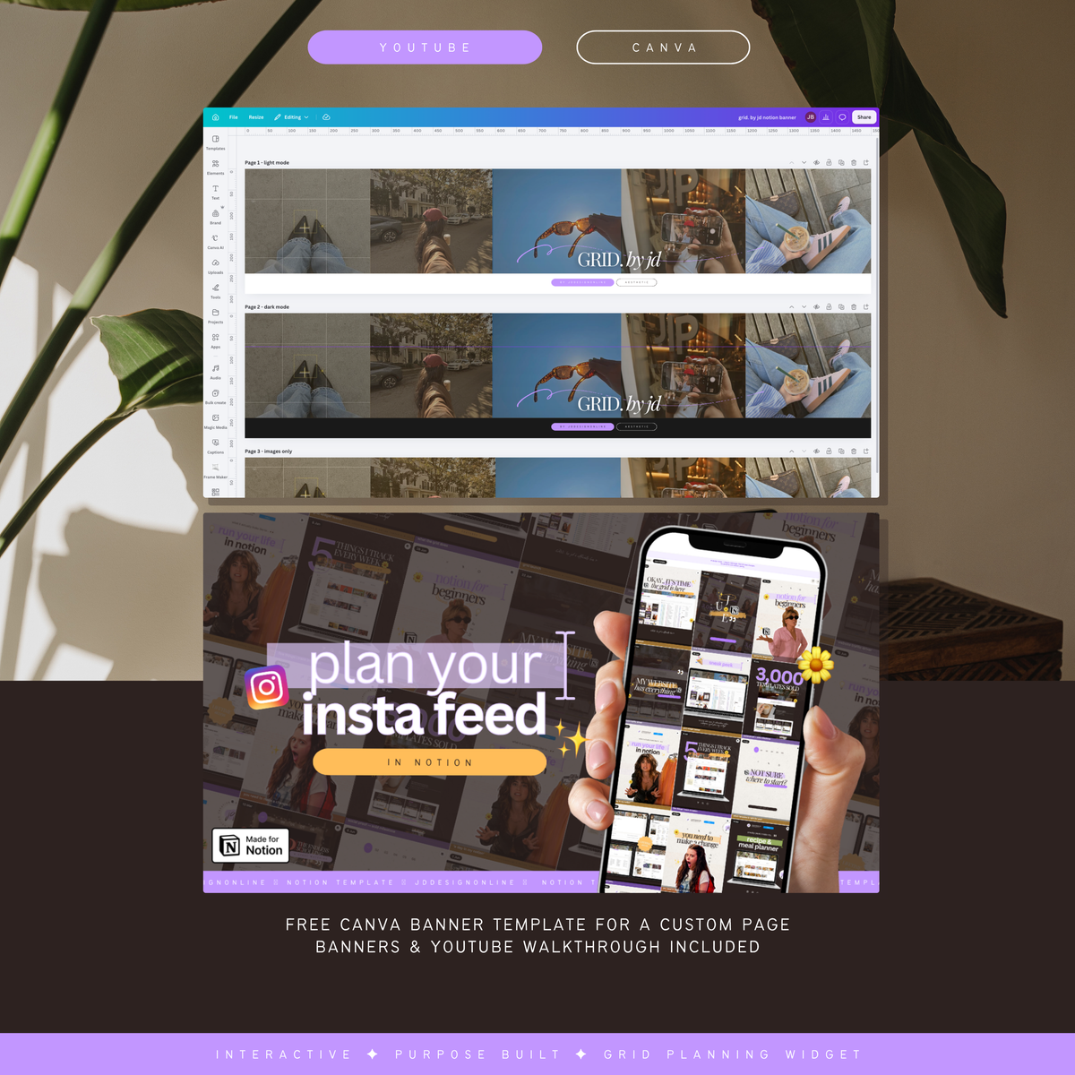 grid. by jd | instagram grid planner widget for notion