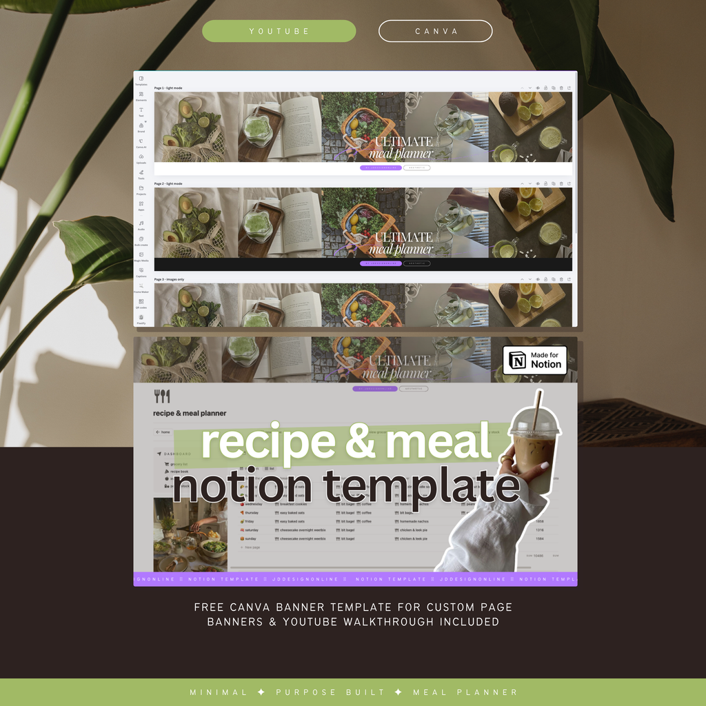 recipe & meal planner | notion template