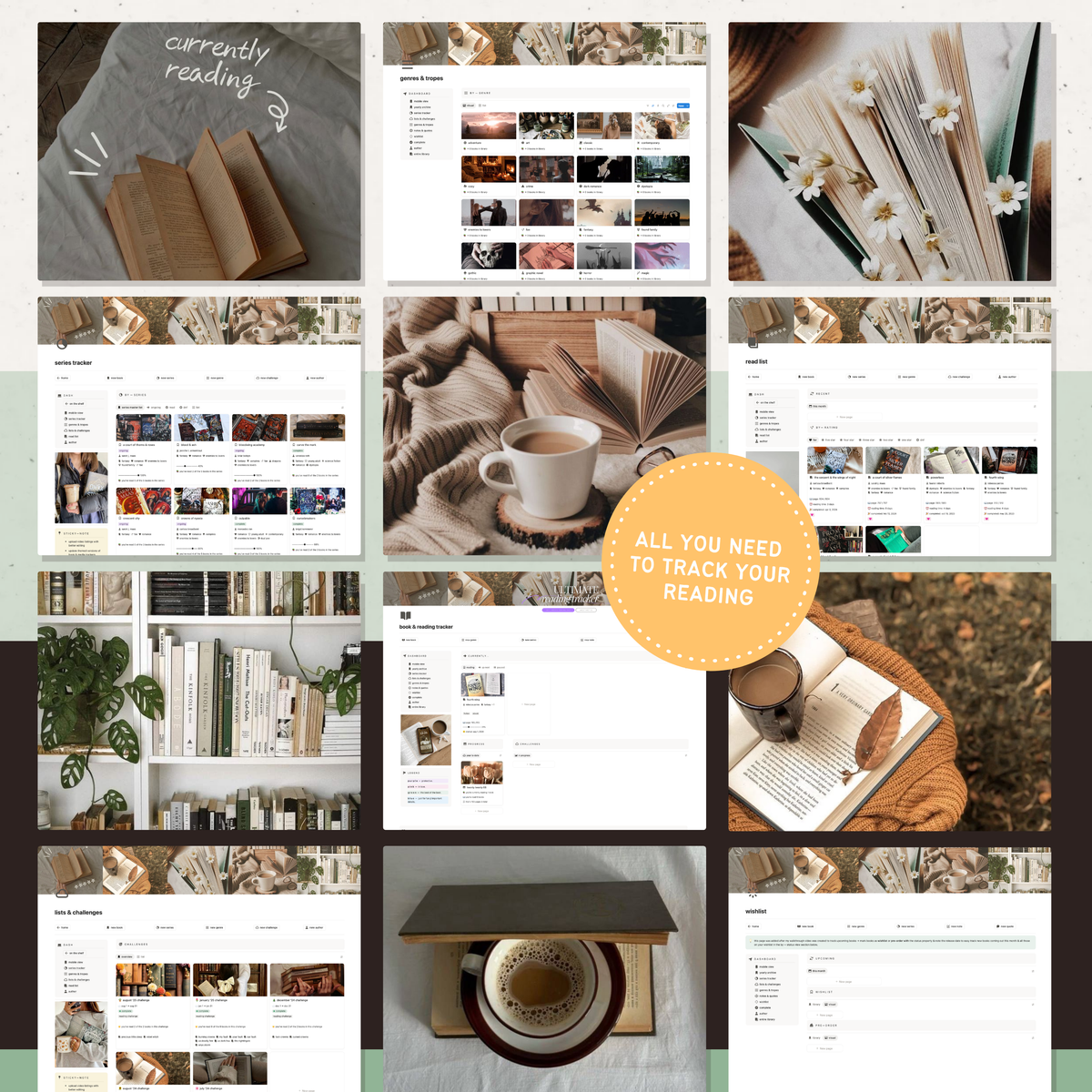 book & reading tracker | notion template