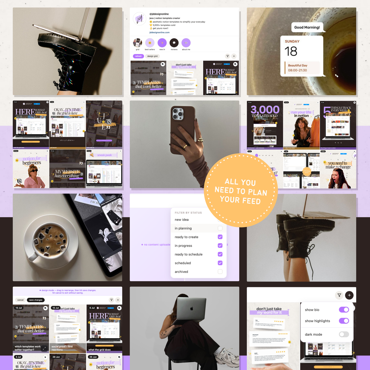 grid. by jd | instagram grid planner widget for notion