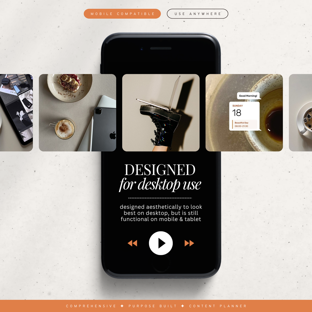 social media & content planner + instagram grid preview | notion template