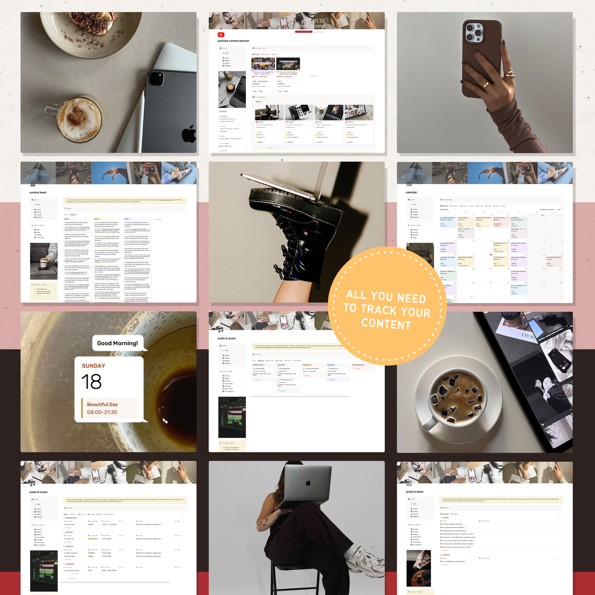 youtube content planner | notion template