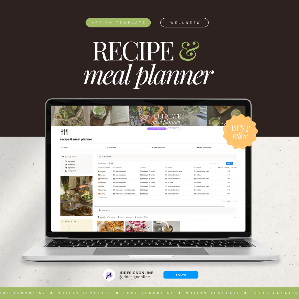 recipe & meal planner | notion template