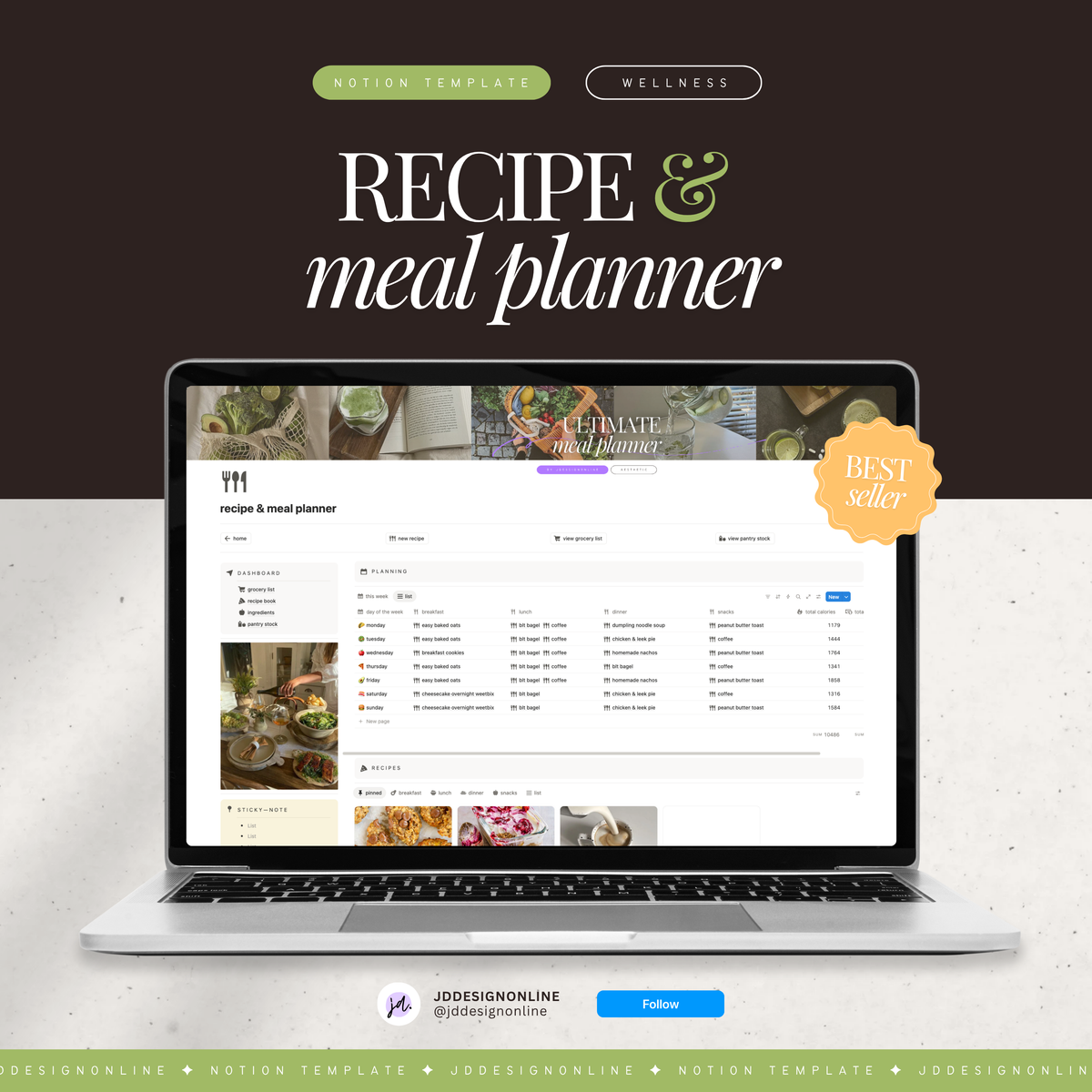 recipe & meal planner | notion template