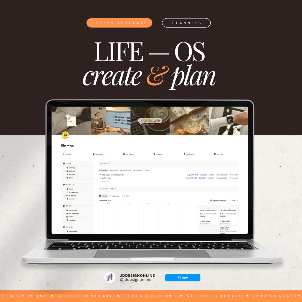 life os planner | notion template