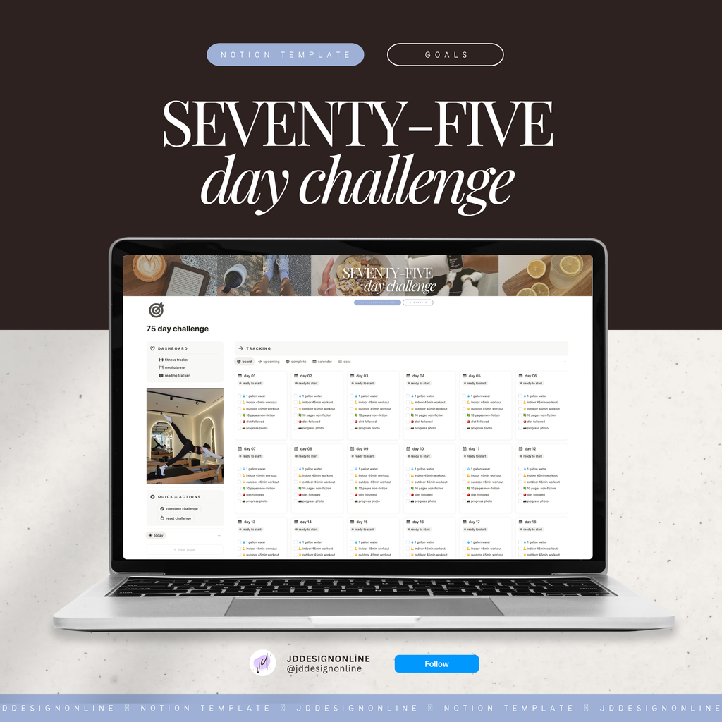 75 day challenge | notion template [freebie]
