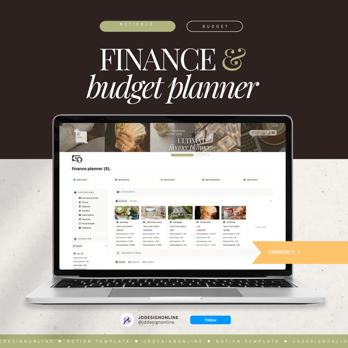 finance & budget planner | notion template