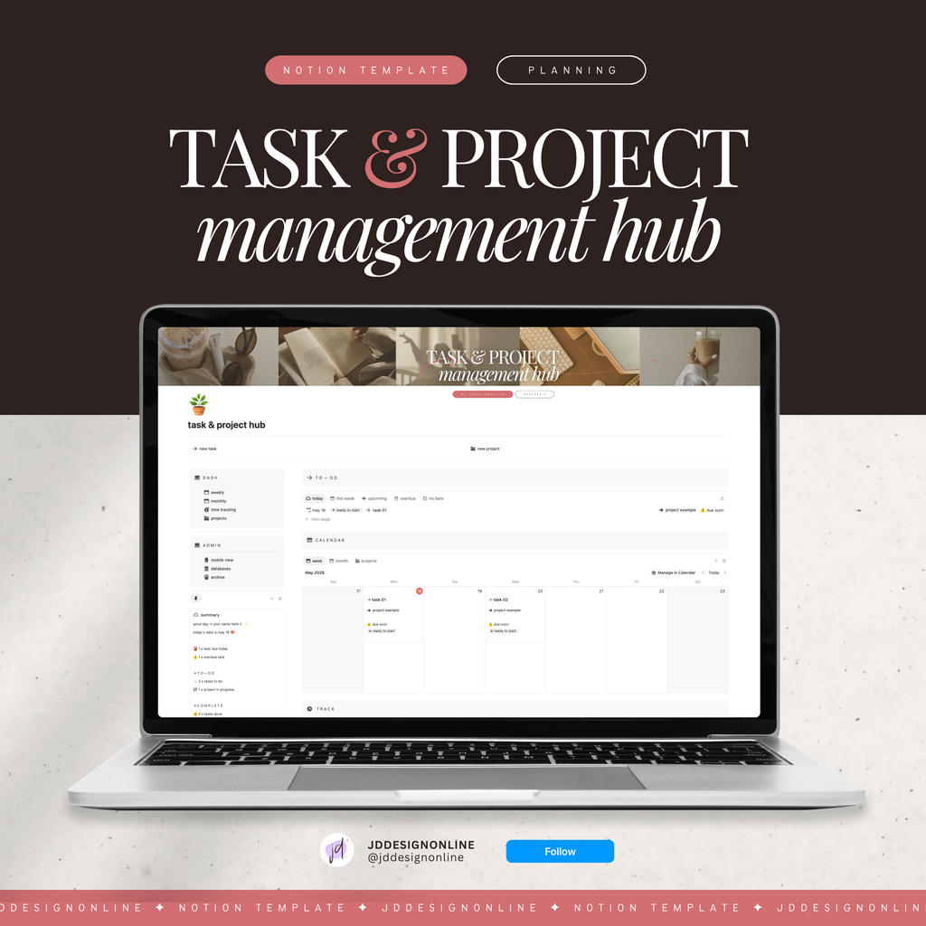 task & project management hub | notion template