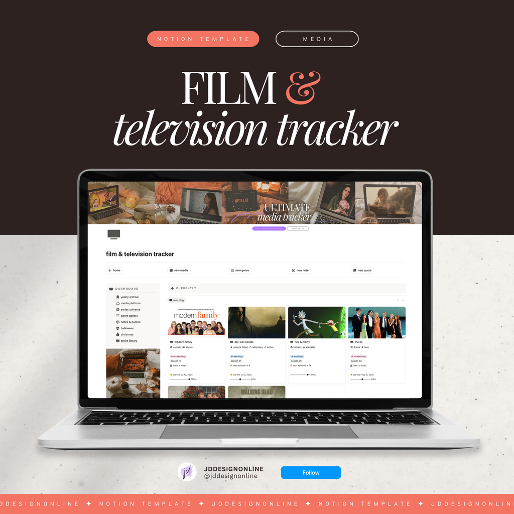 film & television tracker | notion template