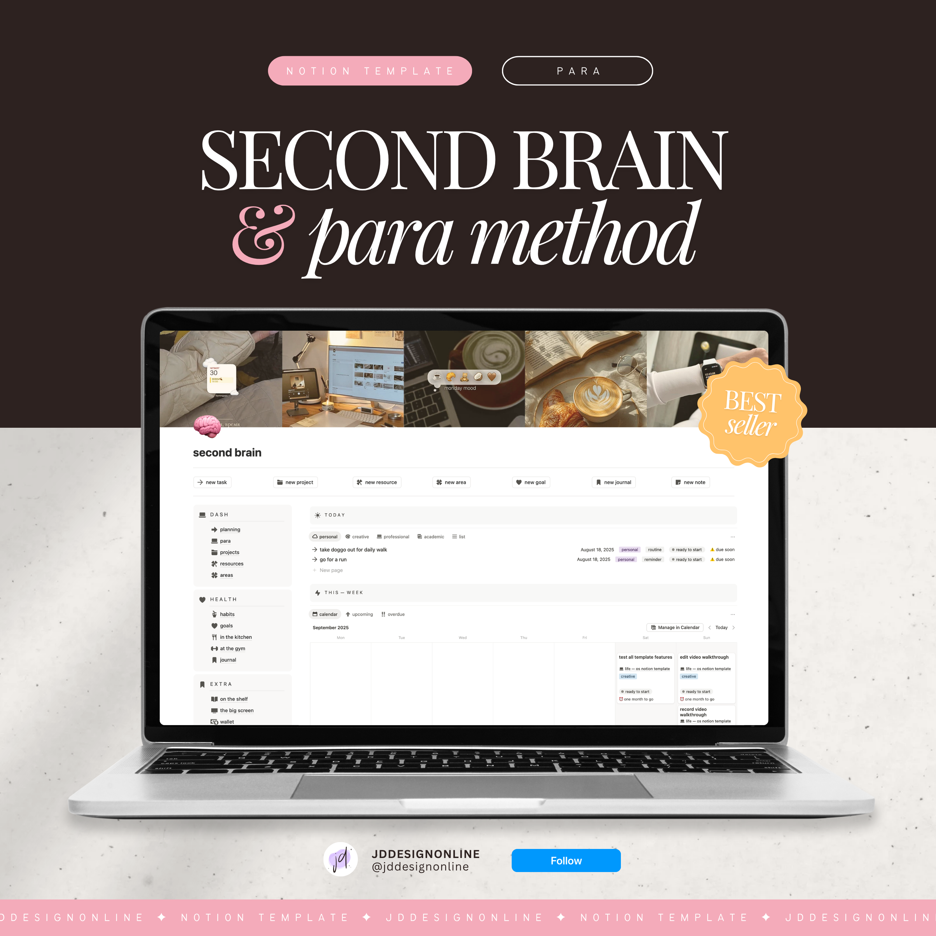 second brain & para method | notion template