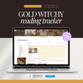 book & reading tracker | notion template [gold witchy theme]