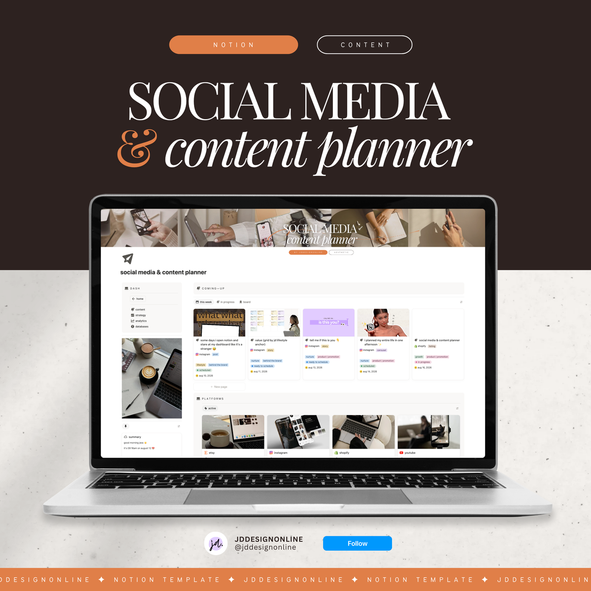 social media & content planner | notion template