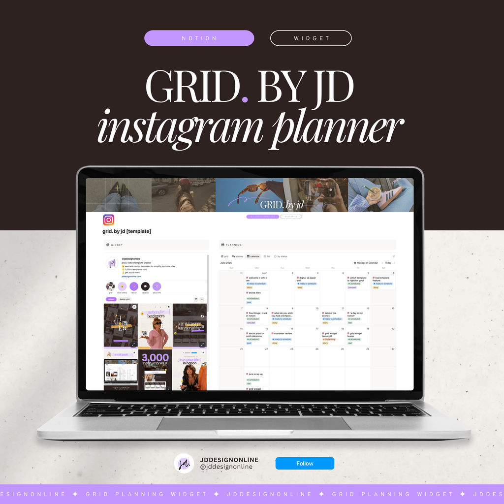 grid. by jd | instagram grid planner widget for notion