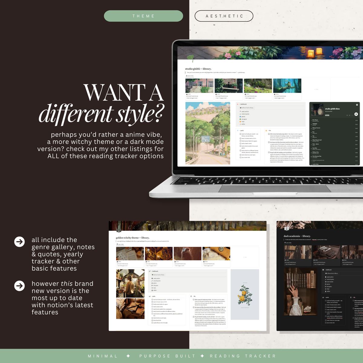 book & reading tracker | notion template