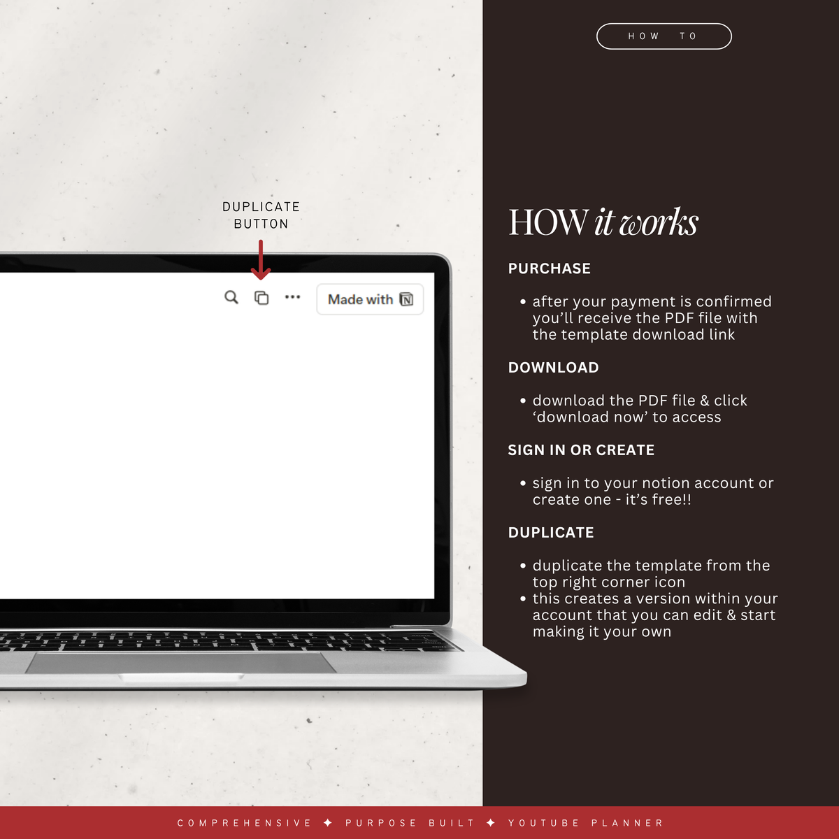 youtube content planner | notion template