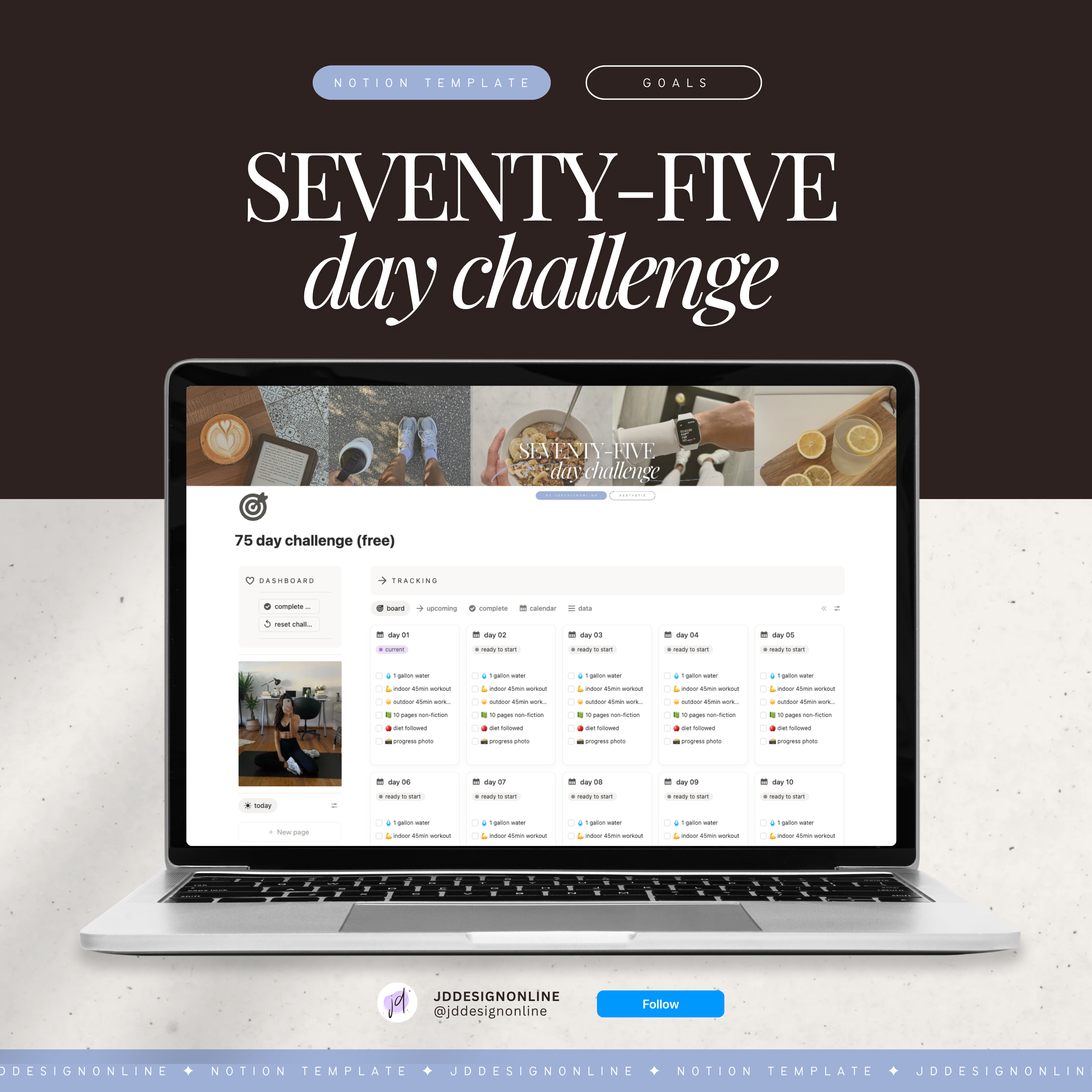 75 day challenge | notion template [freebie]