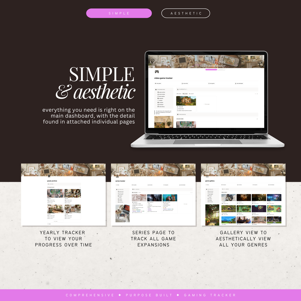 video game & play tracker | notion template