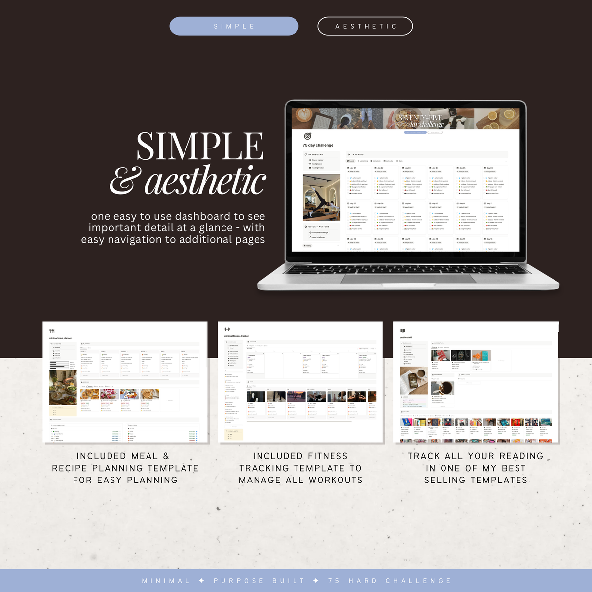 75 day challenge | notion template [advanced]