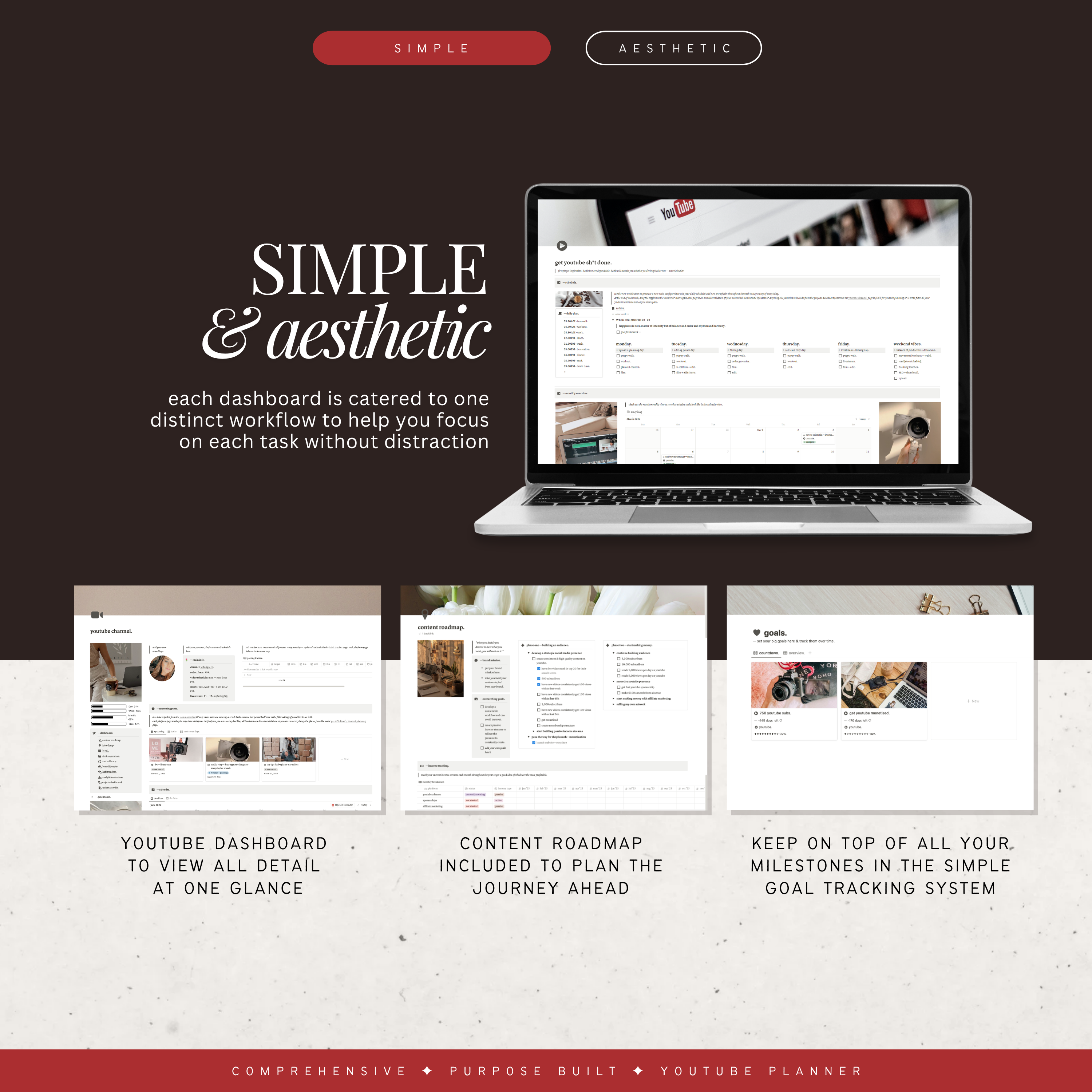 youtube content planner | notion template