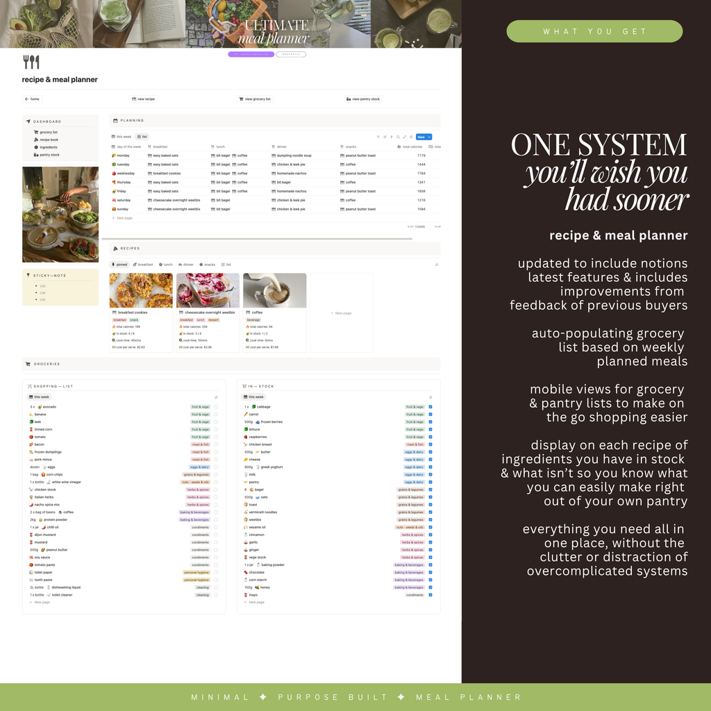 recipe & meal planner | notion template