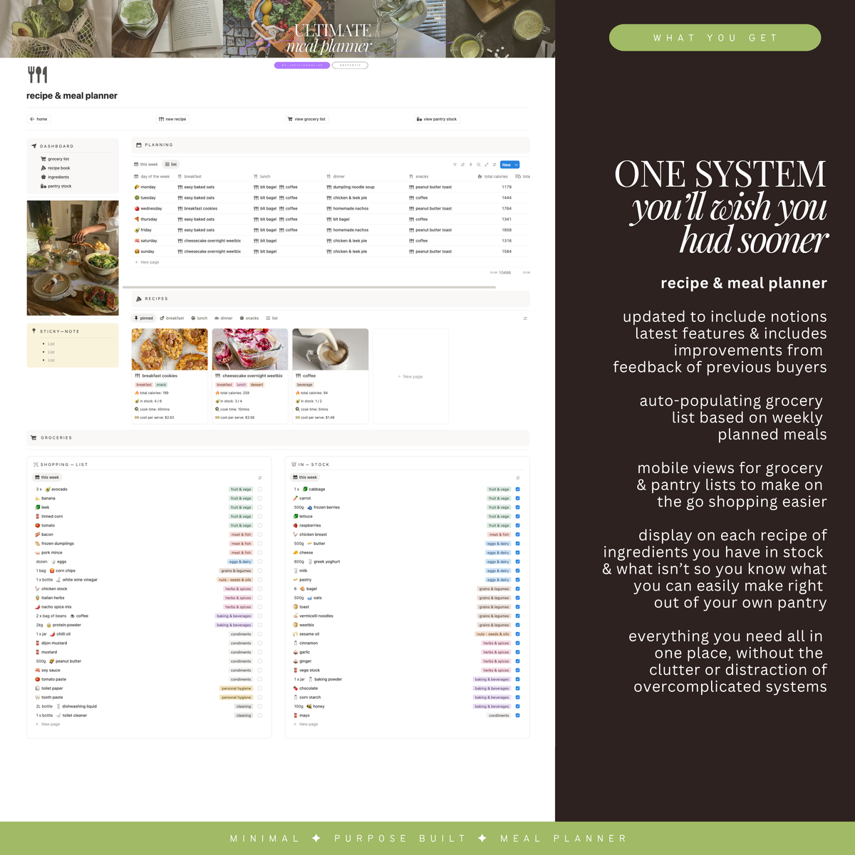 recipe & meal planner | notion template