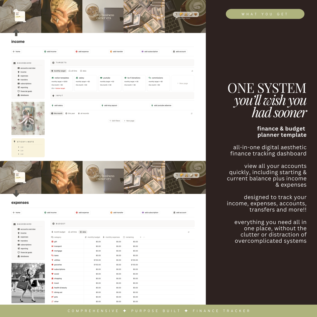 finance & budget planner | notion template