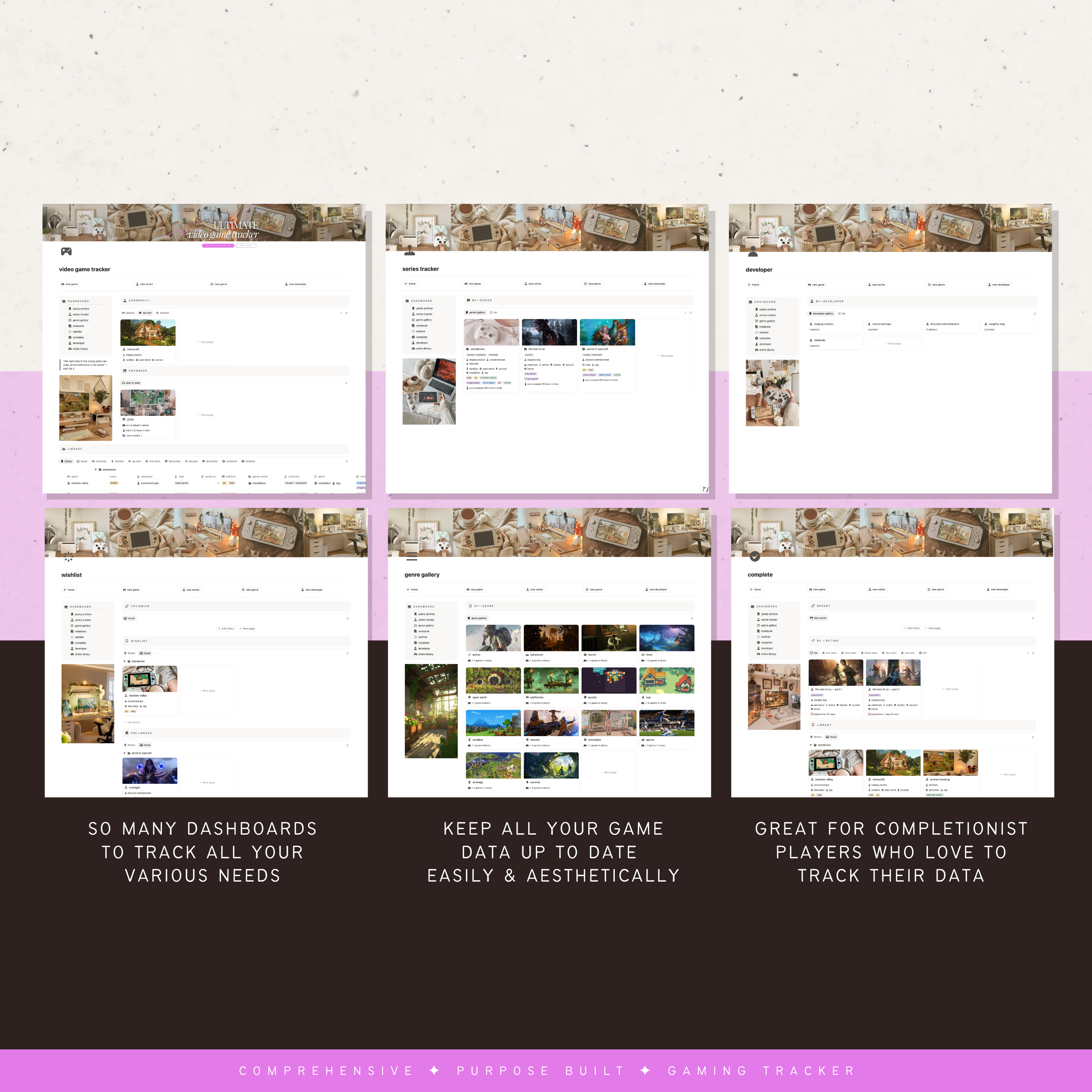 video game & play tracker | notion template