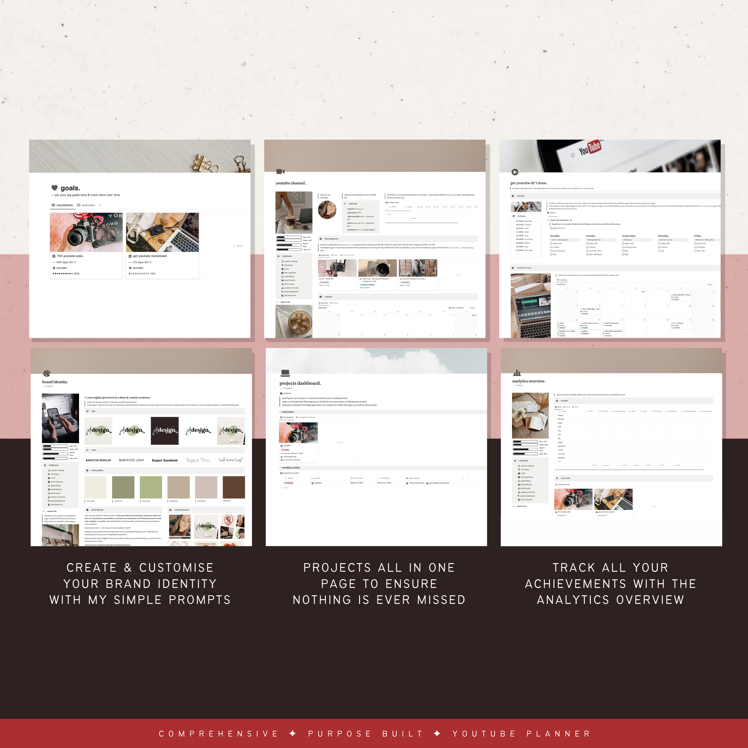 youtube content planner | notion template