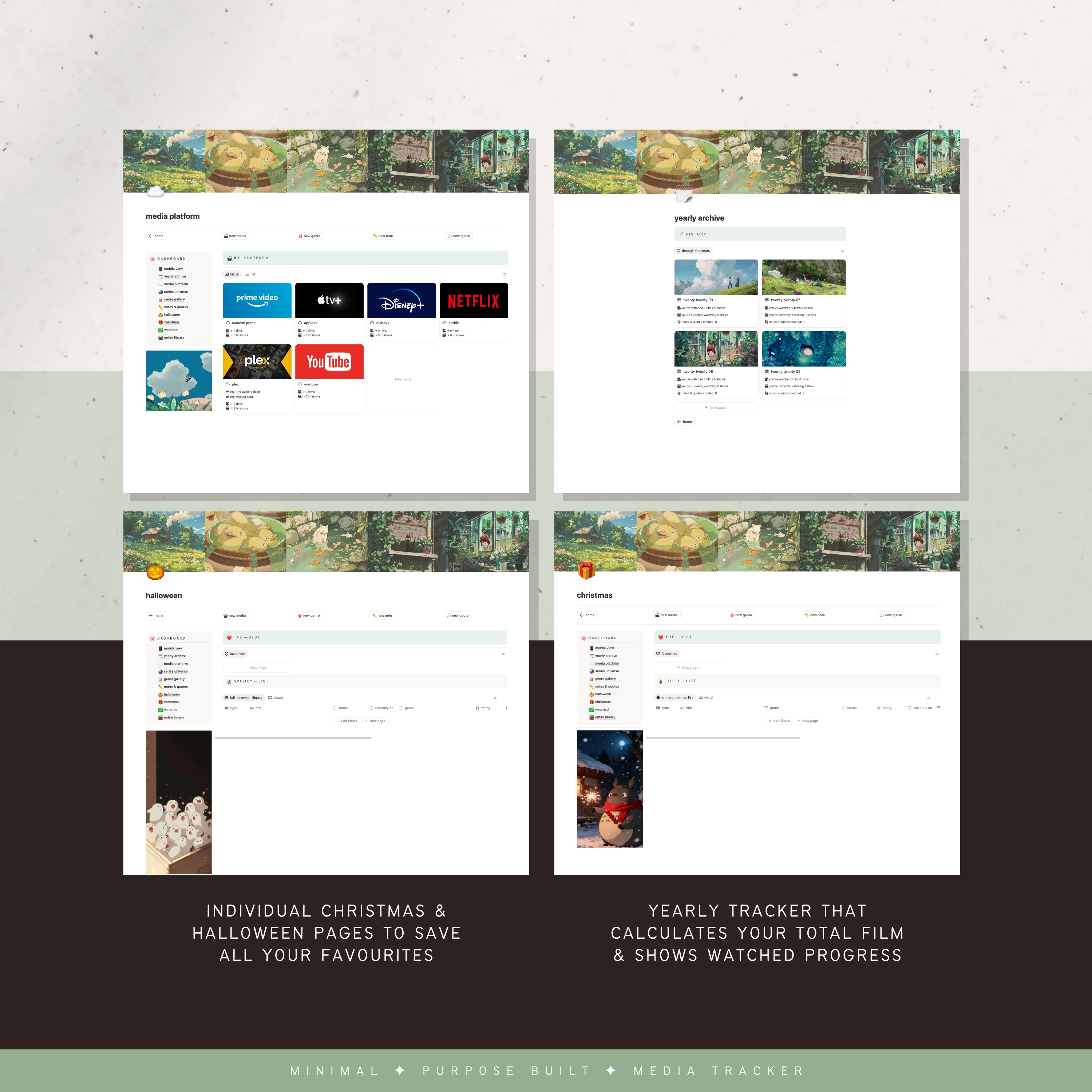film & television media tracker | notion template [anime theme]