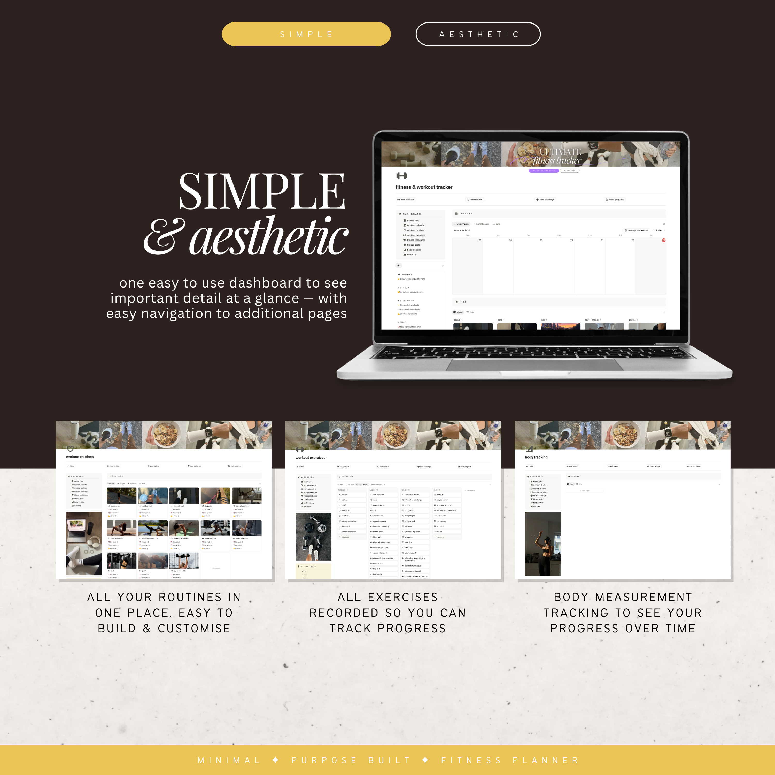 fitness & workout tracker | notion template