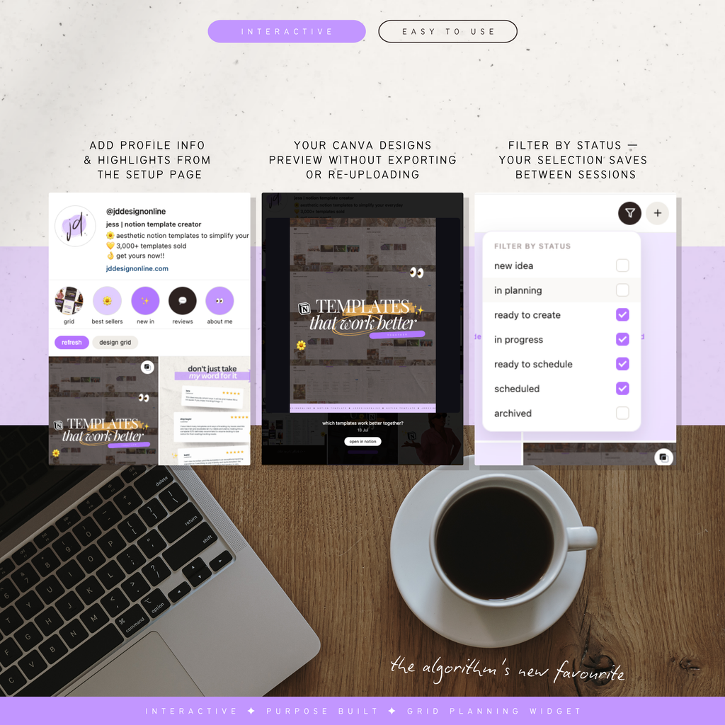 grid. by jd | instagram grid planner widget for notion
